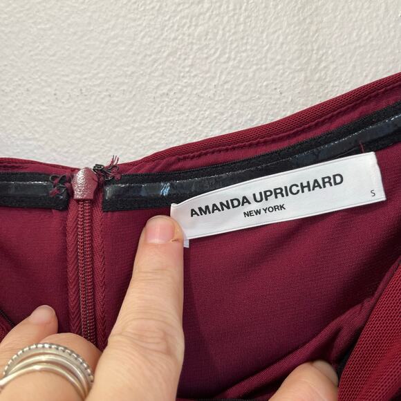 Amanda Uprichard Nellia Rose Burgundy Strapless Mini Dress Small Party Sexy - Picture 5 of 6